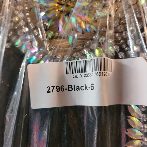 Clarisse Prom Dress 2796 Black Size 6 - Picture 7 of 7